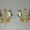 Pair of Louis XVI style sconce lamps in bronze