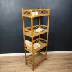 Nice rattan shelf with green & natural woven decoration
