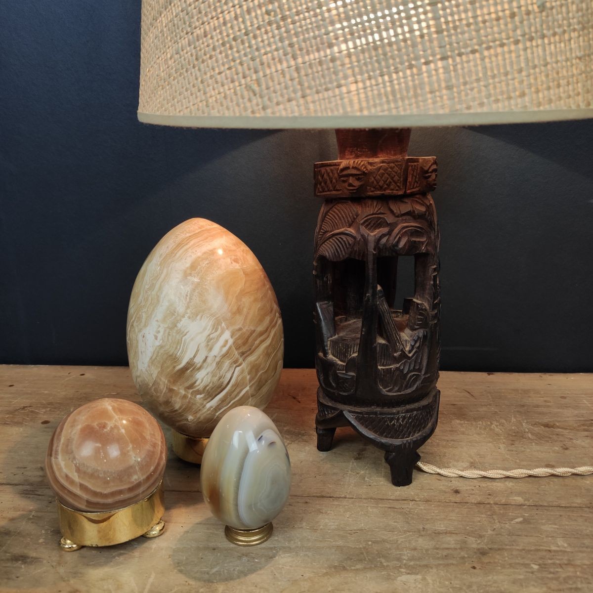 Lampe Vintage Scandinave en bois - Le palais des bricoles