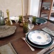 Large set of TERRE DE FER plates & dishes, Chantilly