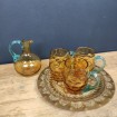 3 PORTIEUX glass punch glasses & a jug, George Sand model