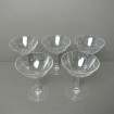 5 Fine crystal champagne glasses engraved around 1940