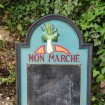 Panneau - tableau noir en bois pour listes & petits mots "Mon Marché"