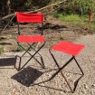 Chaise & tabouret de camping pliants Vintage PLIANFER rouges