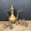 Large decorative gilt brass & engraved oriental teapot