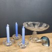 3 Moulded glass candle holders Made in France