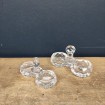 Pair of double salerons in moulded crystal BACCARAT