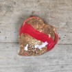 Large red & gold heart paperweight MURANO