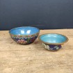 2 Small Chinese enamelled bronze cloisonné bowls