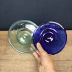 Pair of bowls - candle holders BIOT navy blue & turquoise