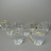 9 DAUM punch glasses with ribs & combed gold trim