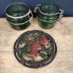 2 SOLIDEX and DURFOR vintage green glass tureens 350gr