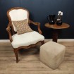 Louis XV style armchair in wood with white fabric