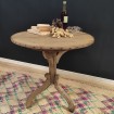 Belle table ronde d'appoint tripode en bois rustique