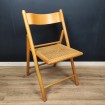 Light wood & cane folding chair from the 80s