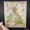 Carte scolaire originale HATIER - BRULEY N°58 Iles Britanniques 120 x 100