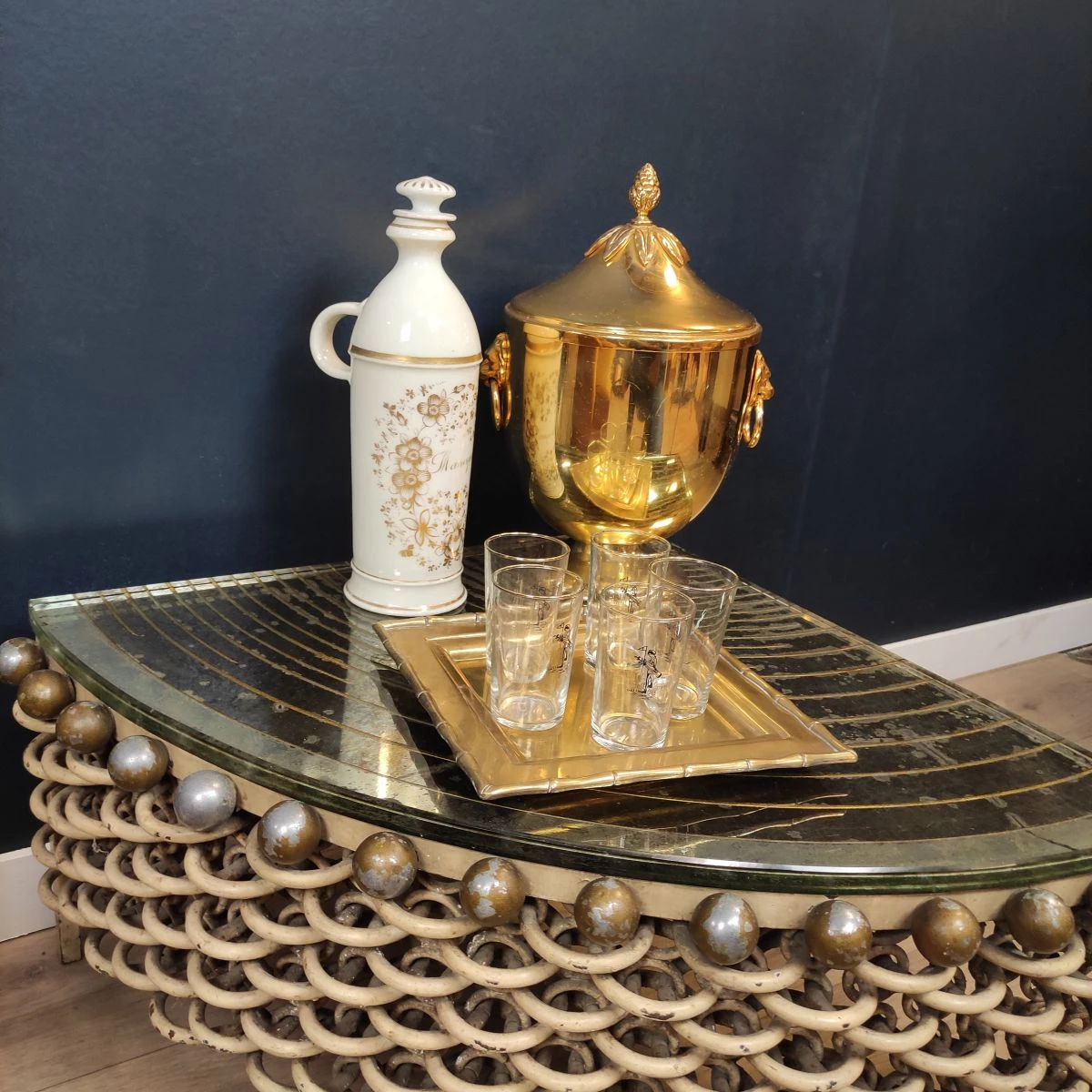 Small tray - gilded brass pocket tray Bamboo style ADNET - BAGUES - Le  palais des bricoles
