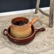 Beautiful old glazed earthenware pot or toupee