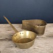 Antique gilt brass ladle & teardrop shaped pot