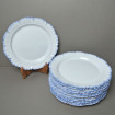 12 MOUSTIERS earthenware plates with blue combed border