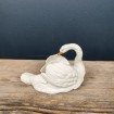 Antique candlestick or pocket holder Swan in biscuit porcelain