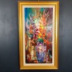 Georges TRINCOT huile sur toile Les Glaïeuls 80 x 40