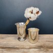Large silver plated tulip-shaped tumbler with gadroons