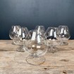 6 Large crystal cognac glasses
