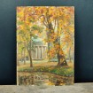 Oil on panel Belvedere in a park in autumn