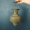 Lantern or "Mosque" hanging light in openwork brass