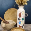 Grand vase céramique Vintage à motif stylisés colorés style MIRO