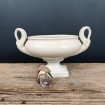Oval pocket vase with swan neck handles in LIMOGES porcelain