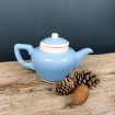 Sky blue & white earthenware coffee pot or teapot
