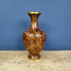 Large Chinese cloisonné enamel vase with brown flowers