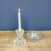 Glass candle-holder & 2 crystal dishes