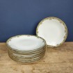 8 ART DECO fine porcelain dessert plates D&C Limoges