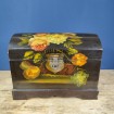 Large painted Chinese lacquer flower chest