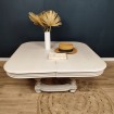 Large HENRI II coffee table, white-grey makeover