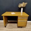 Desk v.1970 formica imitation wood & metal base