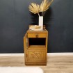 Asymmetrical ART DECO bedside cabinet with black marble