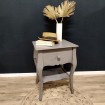 Antique side table - bedside table in grey