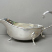 English silver plated metal sauce boat