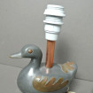 Duck lamp base in tin and copper