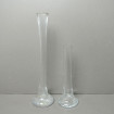 2 Glass vases with striations for large flowers