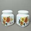 2 Vintage "Coffee" and opaline "Flour" flower pots