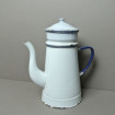 Coffee pot - teapot in blue and white enamelled metal