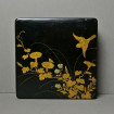 19th century lacquered box with golden birds