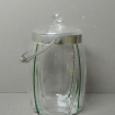 ART NOUVEAU biscuit bucket in blown glass with green border