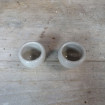 2 Small salerons - grey terracotta pepper pots