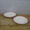 Dish with mignardises XIXth century on foot + 1 white and pink plate